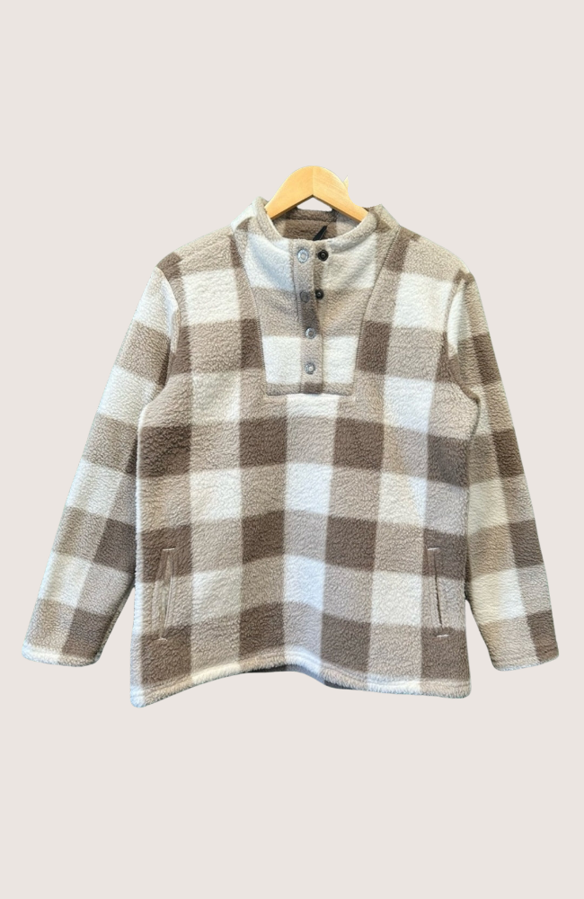 Plaid Sherpa Pullover