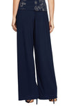 Dark Navy Matte Jersey Straight Leg Long Pant