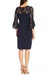 Lace-Trim Bell-Sleeve Jersey Dress